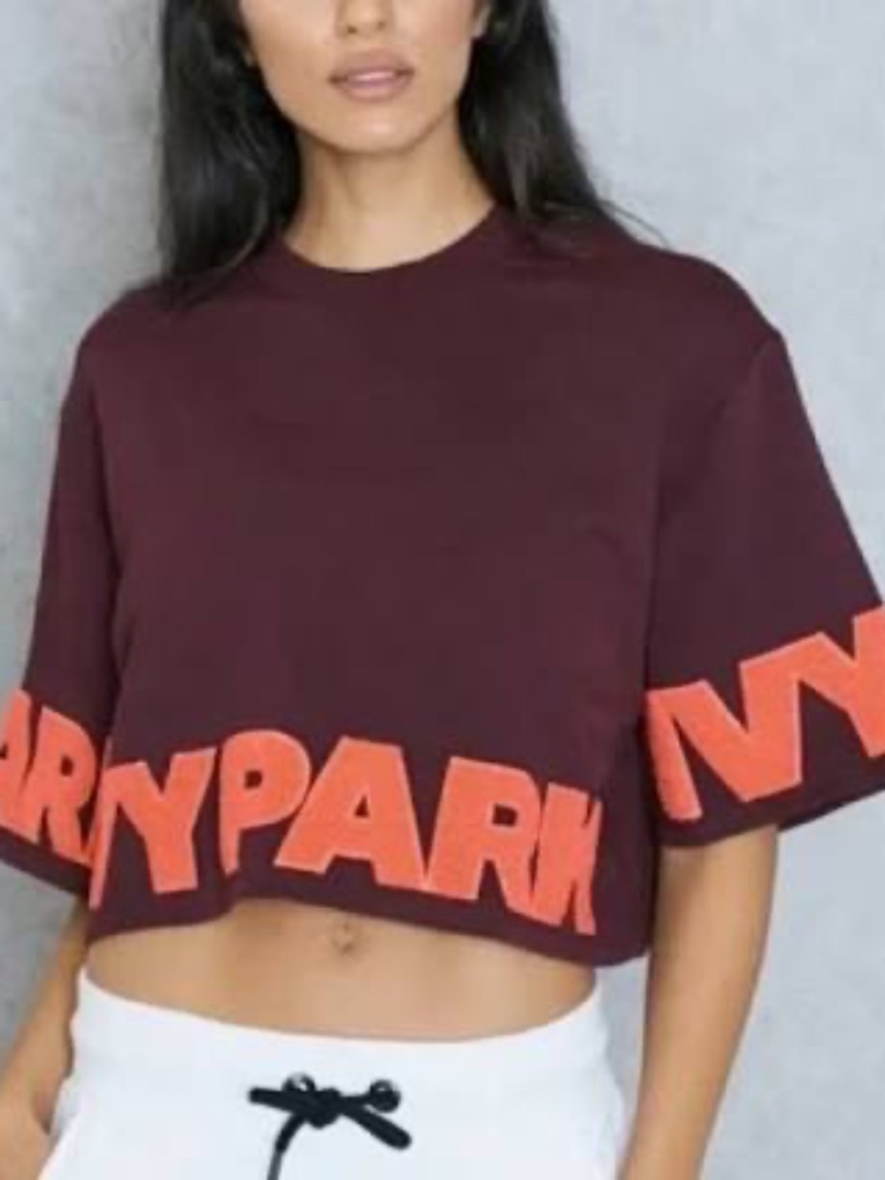 IVY PARK Official Beyonce Maroon Midriff Crop Top - Size M